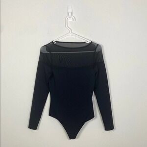 Abercrombie & Fitch Long Sleeve Mesh Bodysuit Black Women's S Whimsigoth Punk